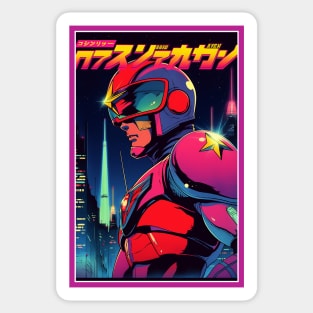 Retro Anime Comic Hero | Anime Origin | Vintage Anime Art Sticker